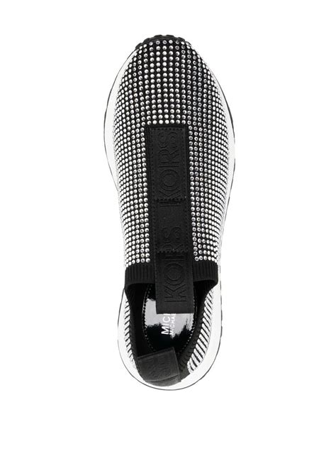 michael kors black rhinestone sneakers|Michael Kors bling sneakers.